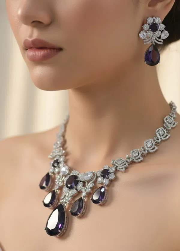 Purple_Brass_Necklace_Set_For_Women